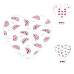 Fresh Watermelon Slices Texture Playing Cards Single Design (heart) by Ket1n9