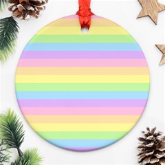 Cute Pastel Rainbow Stripes Ornament (round) by Ket1n9