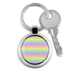 Cute Pastel Rainbow Stripes Key Chain (round) by Ket1n9