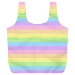 Cute Pastel Rainbow Stripes Full Print Recycle Bag (xxl) by Ket1n9