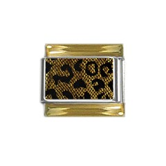 Metallic Snake Skin Pattern Gold Trim Italian Charm (9mm) by Ket1n9