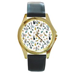 Insect Animal Pattern Round Gold Metal Watch by Ket1n9