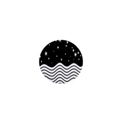 Black And White Waves And Stars Abstract Backdrop Clipart 1  Mini Magnets by Hannah976