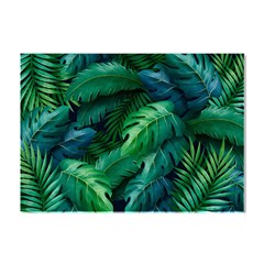 Tropical Green Leaves Background Crystal Sticker (a4)