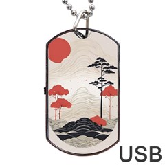 Japanese Nature Spring Garden Dog Tag Usb Flash (two Sides) by Ndabl3x