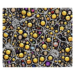 Mental Emojis Emoticons Icons Two Sides Premium Plush Fleece Blanket (small) by Paksenen