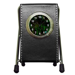 Circuits Circuit Board Green Technology Pen Holder Desk Clock