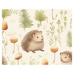 Hedgehog Mushroom Two Sides Premium Plush Fleece Blanket (medium) by Ndabl3x