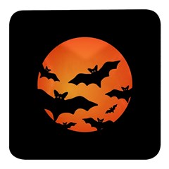 Halloween Bats Moon Full Moon Square Glass Fridge Magnet (4 Pack) by Cendanart