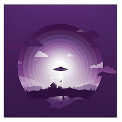 Ufo Illustration Style Minimalism Silhouette Square Satin Scarf (36  X 36 ) by Cendanart