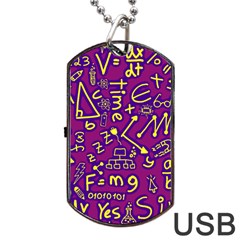 Background Doodles Math Dog Tag Usb Flash (two Sides) by Bedest