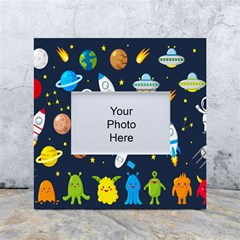 Big Set Cute Astronauts Space Planets Stars Aliens Rockets Ufo Constellations Satellite Moon Rover V White Box Photo Frame 4  X 6  by Bedest