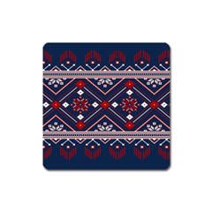 Ukrainian Folk Seamless Pattern Ornament Art Square Magnet