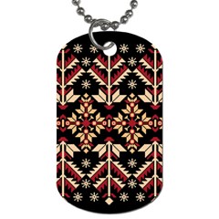 Vector Illustration Of Ukrainian Folk Seamless Pattern Ethnic Ornament Border Element Traditional Dog Tag (one Side) by Bedest