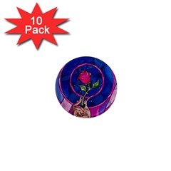 Enchanted Rose Stained Glass 1  Mini Magnet (10 Pack)  by Cendanart