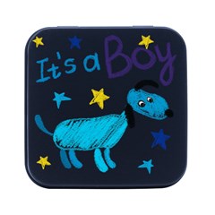 It s A Boy Square Metal Box (black) by morgunovaart