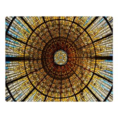 Barcelona Glass Window Stained Glass Two Sides Premium Plush Fleece Blanket (large) by Cendanart