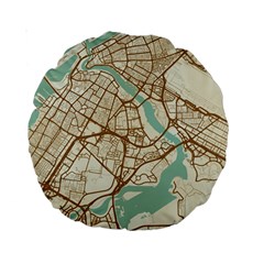 Mapart Dubai Map Standard 15  Premium Round Cushions by Proyonanggan