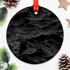 Black Sea Minimalist Dark Aesthetics Vaporwave Ornament (round) by Cemarart