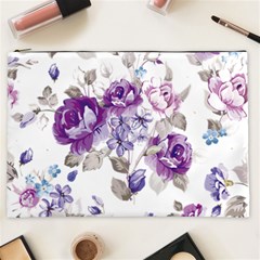 Flower-floral-design-paper-pattern-purple-watercolor-flowers-vector-material-90d2d381fc90ea7e9bf8355 Cosmetic Bag (xxl)