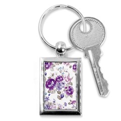 Flower-floral-design-paper-pattern-purple-watercolor-flowers-vector-material-90d2d381fc90ea7e9bf8355 Key Chain (rectangle) by saad11