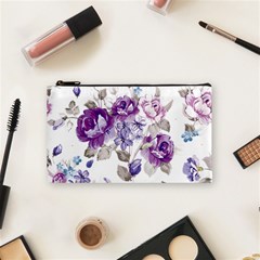 Flower-floral-design-paper-pattern-purple-watercolor-flowers-vector-material-90d2d381fc90ea7e9bf8355 Cosmetic Bag (small) by saad11