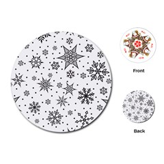 Snowflake-icon-vector-christmas-seamless-background-531ed32d02319f9f1bce1dc6587194eb Playing Cards Single Design (round) by saad11