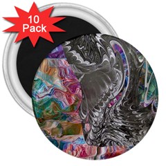 Wing On Abstract Delta 3  Magnets (10 Pack)  by kaleidomarblingart