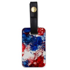 Red White And Blue Alcohol Ink American Patriotic  Flag Colors Alcohol Ink Luggage Tag (one Side) by PodArtist