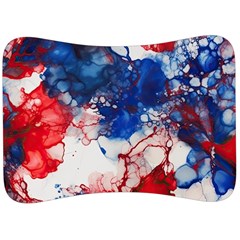 Red White And Blue Alcohol Ink American Patriotic  Flag Colors Alcohol Ink Velour Seat Head Rest Cushion