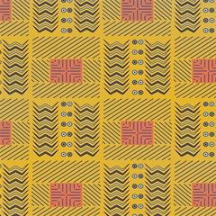 Digital Paper African Tribal Play Mat (square) by HermanTelo