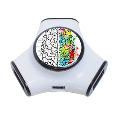 Brain Mind Psychology Idea Drawing Short Overalls 3-port Usb Hub by Azkajaya