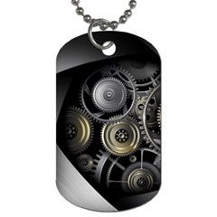 Abstract Style Gears Gold Silver Dog Tag (one Side) by Cemarart