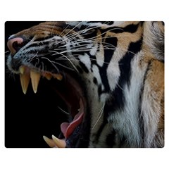 Angry Tiger Roar Two Sides Premium Plush Fleece Blanket (medium) by Cemarart