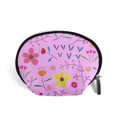 Pink Flowers Pattern Accessory Pouch (small)