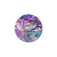 Fuchsia On Turquoise Flow Golf Ball Marker (4 Pack) by kaleidomarblingart