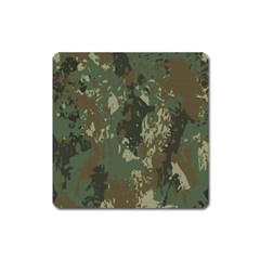 Camouflage Splatters Background Square Magnet