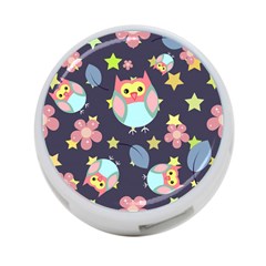 Owl Stars Pattern Background 4-port Usb Hub (two Sides) by Grandong