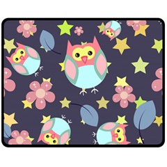 Owl Stars Pattern Background Fleece Blanket (medium) by Grandong