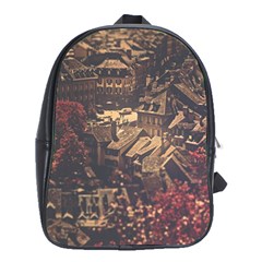 Vintage Cityscape City Retro Old School Bag (xl)