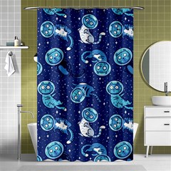 Cat Astronaut Space Suit Pattern Shower Curtain 48  X 72  (small)  by Cemarart