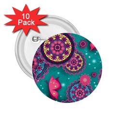 Floral Pattern Abstract Colorful Flow Oriental Spring Summer 2 25  Buttons (10 Pack)  by Cemarart