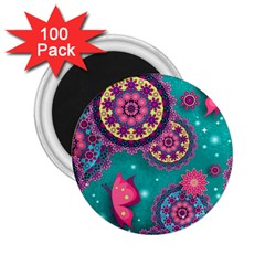 Floral Pattern Abstract Colorful Flow Oriental Spring Summer 2 25  Magnets (100 Pack)  by Cemarart