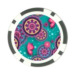 Floral Pattern Abstract Colorful Flow Oriental Spring Summer Poker Chip Card Guard Back