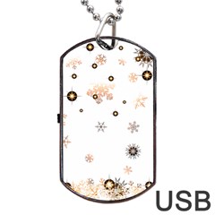 Golden-snowflake Dog Tag Usb Flash (two Sides) by saad11