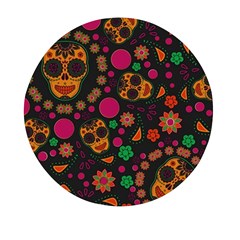 Skull Colorful Floral Flower Head Mini Round Pill Box (pack Of 5) by Cemarart