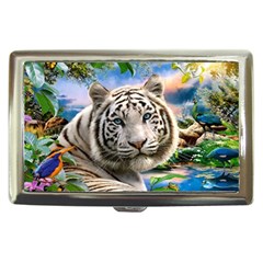 White Tiger Peacock Animal Fantasy Water Summer Cigarette Money Case