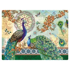 Royal Peacock Feather Art Fantasy Two Sides Premium Plush Fleece Blanket (extra Small) by Cemarart