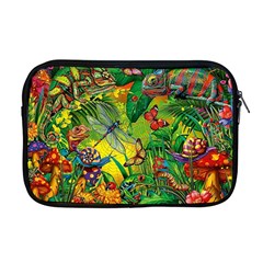 The Chameleon Colorful Mushroom Jungle Flower Insect Summer Dragonfly Apple Macbook Pro 17  Zipper Case by Cemarart