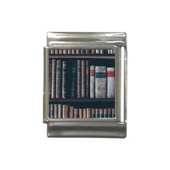 Aged Bookcase Books Bookshelves Italian Charm (13mm) by Grandong